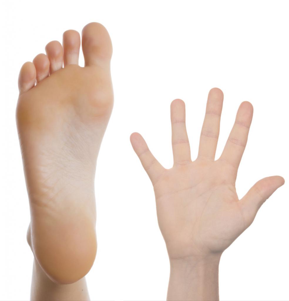 красные пятна на стопе